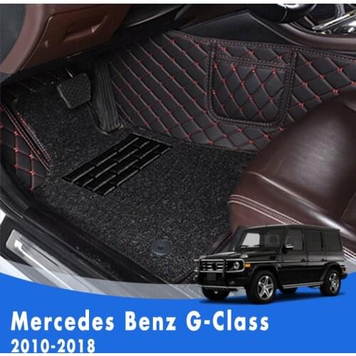 Car Floor Mats For Mercedes Benz G-Class 2018 2017 2016 2015 2014 2013 2012 2011 2010 Double Layer Wire Loop Car Carpets Covers