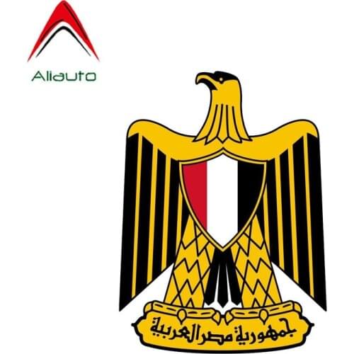 Aliauto Creative Egypt Coat of Arms Flag Sticker Sunscreen Waterproof Reflective Decal PVC for Motorcycle Car Bike,13cm*9cm