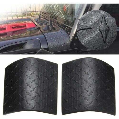 Mayitr 2pcs Black ABS Plastic Cowl Body Armor Cover Diamond Plate Trim For Jeep Wrangler JK Rubicon Sahara 07-17