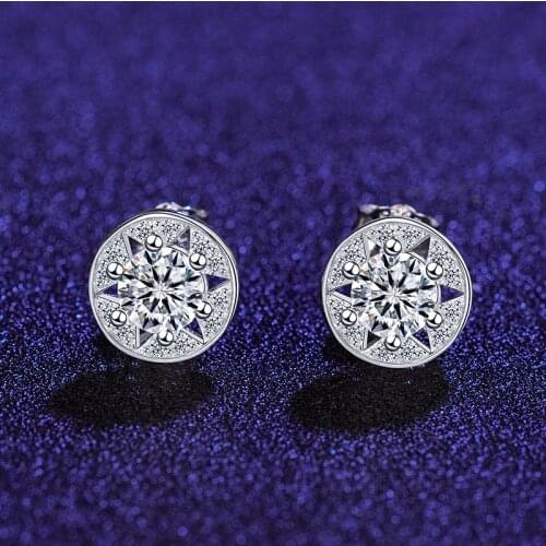 Cute Female White Crystal Snowflake Earrings Real 925 Sterling Silver Wedding Earrings For Women Small Double Stud Earrings