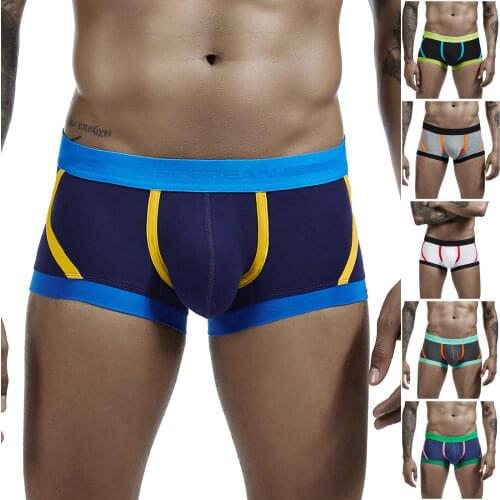 Mens soft Underpants Panties fashion home pants color matching pajamas casual printing Male leggings panties Boxershorts 2021