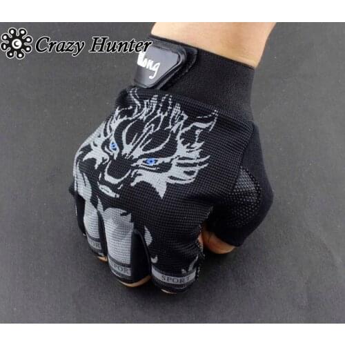 Mens Body Building Sports Training Biker Mototcycle Fingerless Gloves L Size
