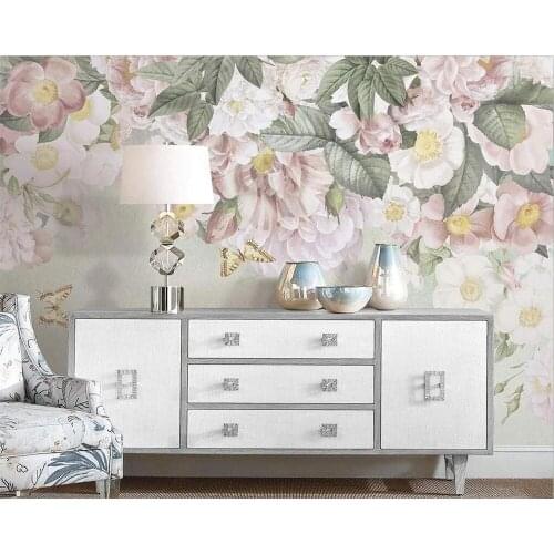 Custom mural wall painting 3D European style rose romantic pastoral indoor living room TV background wall covering wallpaper