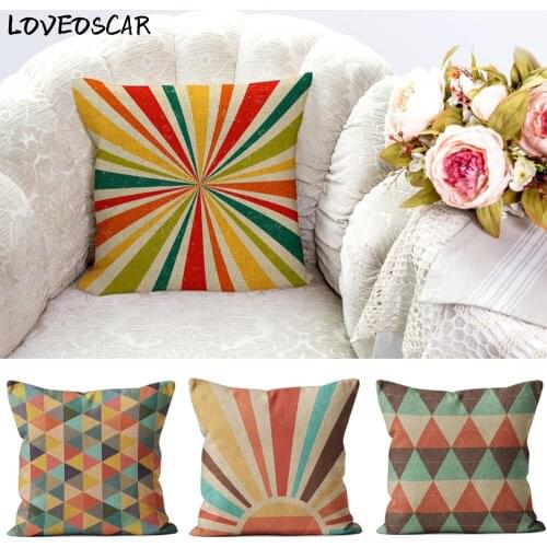 Geometry Ins Abstract Graffiti Pop Street Art Christmas Decoration Sofa Back Pillow Cushion Cover With Zipper Personalized Gift