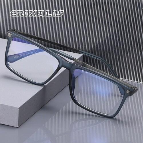 CRIXALIS Rectangle Men Classic Computer Glasses Acetate Myopia Optical Prescription Eyeglasses Frame Women Blue Light Lens UV400