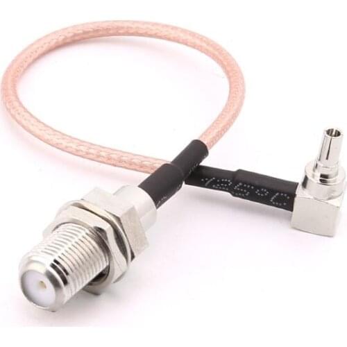 E7CC F Type Female Jack To CRC9 Male Right Angle RG316 Pigtail Cable 15cm for huawei Modem
