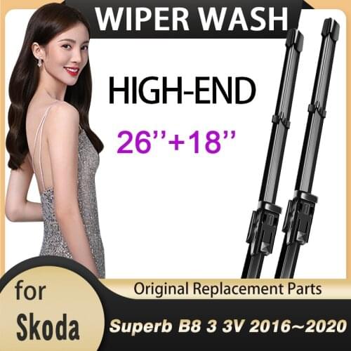 For Skoda Superb B8 3 3V 2016~2020 2017 2018 2019 MK3 Car Wiper Blades Front Windscreen Windshield Wipers Car Accessories