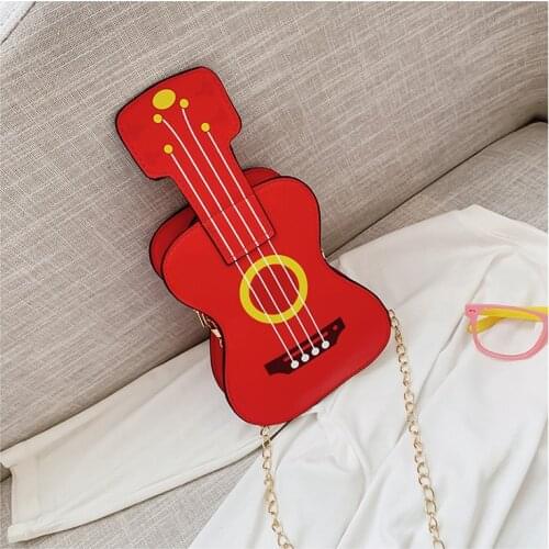 2021 Brand New Little Girls Messenger Bag Cute Violin Crossbody Purse Travel Satchel with Chain Strap Kids Fashion Small Bag