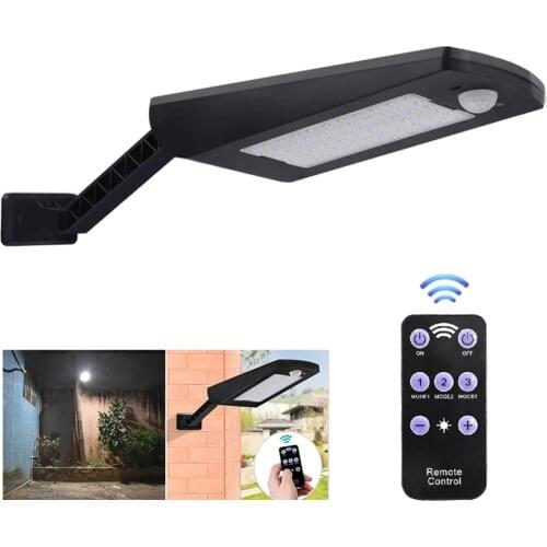 66 LED Solar Powerful Remote Control Upgraded LED Solar Light Three Modes IP65 Outdoor Solar Wall Street Light Waterproof Lamp