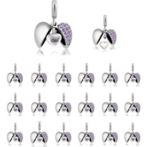 Unisex Angel Wing Memorial Heart Jewelry Keepsake Ashes Urn Pendant Birthstone Necklace