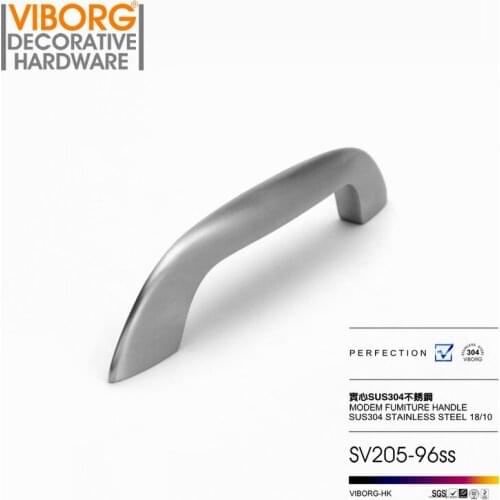 VIBORG Deluxe 96mm 304 Stainless Steel Casting Modern Kitchen Cabinet Cupboard Door Handle Drawer Pulls Handles Knobs,SV205