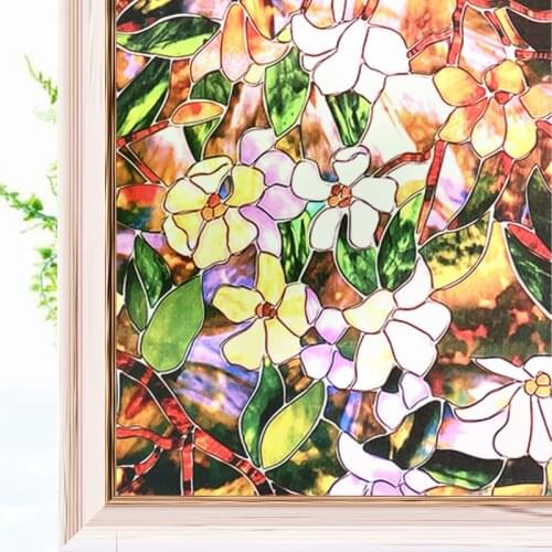 Stained Decorative Window Film Privacy Protective Vinyl Glass Sticker Static Self adhesive Window Stickers thermal Window Decals