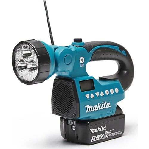 Japan Makita Rechargeable Flashlight Radio DMR050 Flash Light Radio FM/AM 3W18V Lithium Battery Wireless Outdoor LED Flashlight