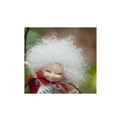 1/8 1/12 bjd wig doll hair Afro wild-curl up wig soso similar wig baby boy girl wig silvery white pink brown short curly fashion