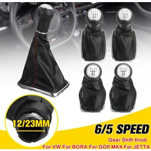 12/23mm 5/6 Speed Gear Knob Shift w/ Gaiter Boot Cover For Volkswagen for VW BORA GOlf MK4 4 IV for JETTA GTI 1999-2005