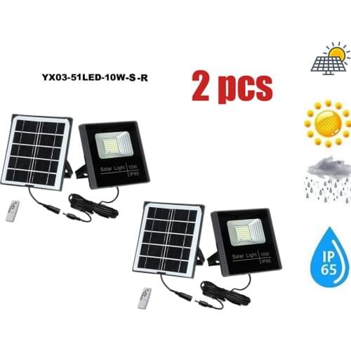 2pcs 51leds Solar Panel Powered smart on at night Lamp Night Light Waterproof Outdoor Garden Wall Street Security Lights seperab