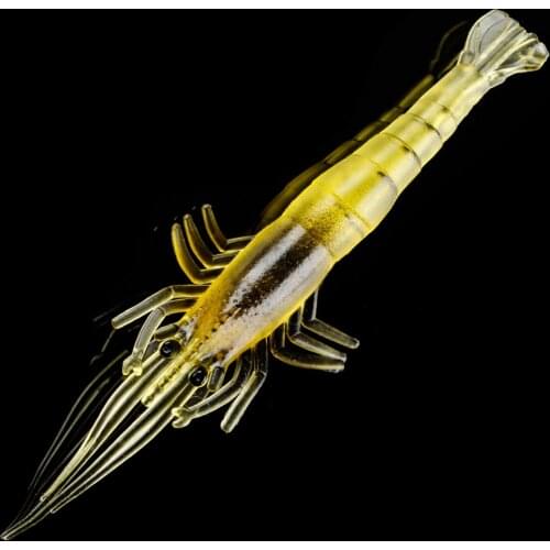 20 Pcs Big Shrimp Fishing Lures 7cm Artificial Soft Insect Silicone Smelly Bait Pesca Lifelike Shrimp Wobblers for Carp Fishing
