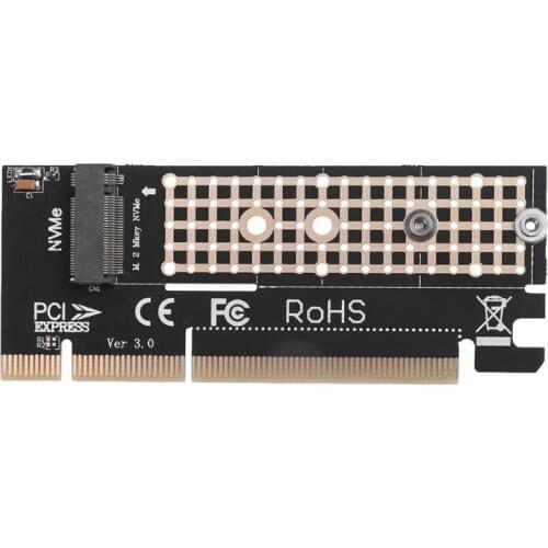 M.2 NVM SSD to PCI-E 3.0 16x M Key Port NVMe Adapter HDD Extender Expansion Card Connector Extender Converter Board for M2 NVMe