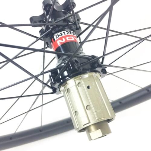 29er 30mm x 30mm MTB XC tubeless carbon rear wheel hookless Novatec D412SB pull straight wheels Pillar WING 20 UD 3K Twill matte
