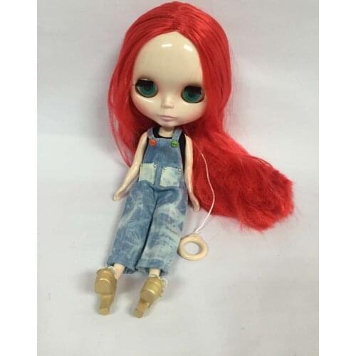 Free shipping Nude Blyth Doll,Red hair natural skin Factory doll Suitable For DIY Change Toy For Girls