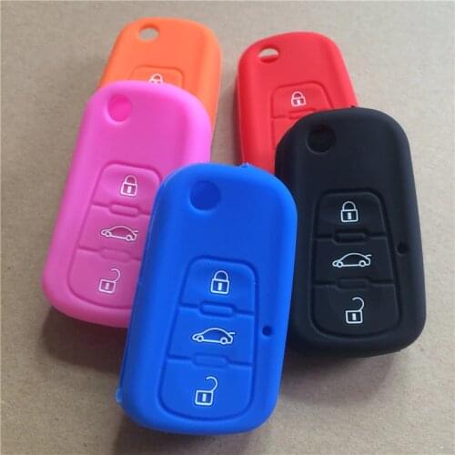 Silicone rubber car key case cover for MG MG3 MG5 MG6 MG7 GT GS FOR Roewe 350 360 750 W5 3button CAR KEY