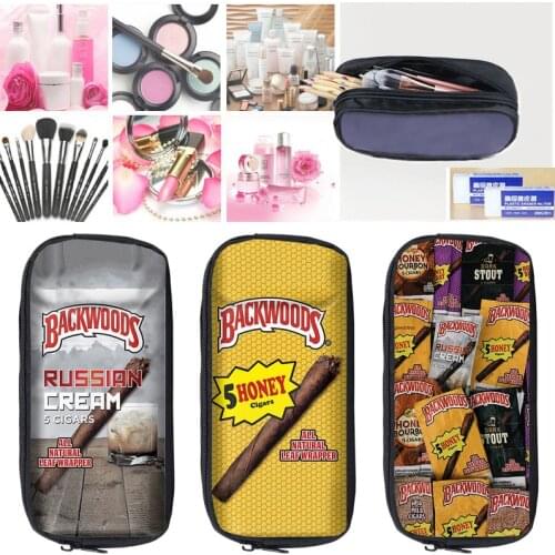 3D Printed Backwoods Cigars Pencil Case Anime Makeup Box School Supplies Stationery Storage Backwoods CIGARS Pouch Bag Cases