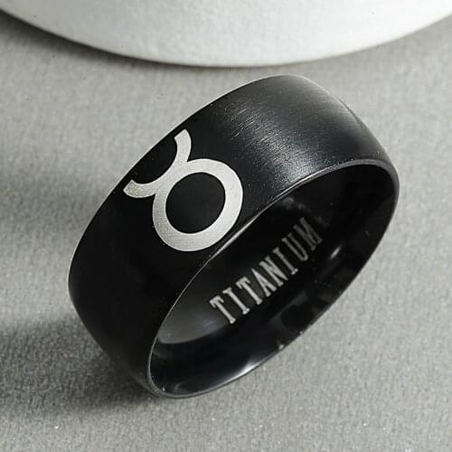 12 Zodiac Ring Aries Taurus Gemini Cancer Virgo Libra Scorpius Sagittarius Capricornus Attack on Titan Black Ring