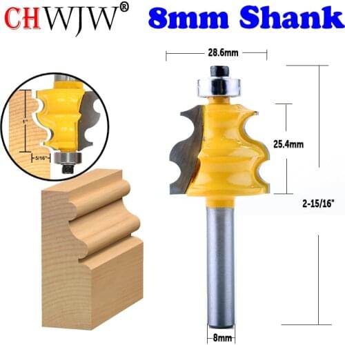 CHWJW 1PC 8mm Shank Architectural Molding Router Bit Line knife Woodworking cutter Tenon Cutter for Woodworking Tools -16139_8