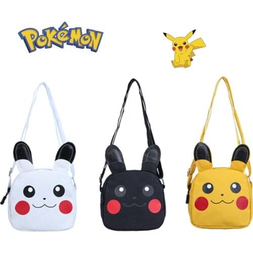 Pokemon Pikachu Kids Messenger Bag Cute Fashion Canvas Bag Cartoon Anime Mini Bag Gift for Kids Costume Accessories