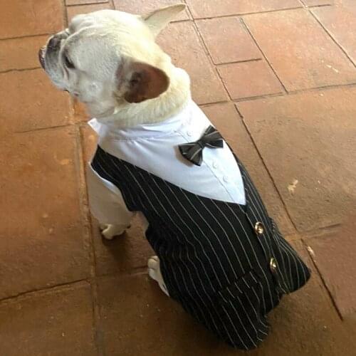 Gentleman Dog Wedding Suit Formal Shirt For Pet Bowtie Tuxedo Pet Outfit Halloween Christmas Costume Spring And Summer Suits