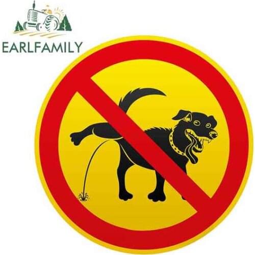 EARLFAMILY 13cm For Dog Peeing Is Forbidden Personality Creative Stickers Vinyl Car Sticker Waterproof Car Decoration