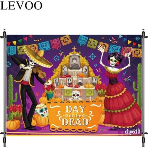 LEVOO Photographic Background Mexico Day Of The Dead Blessing Festival Photocall Photobooth Studio Photography Backdrop
