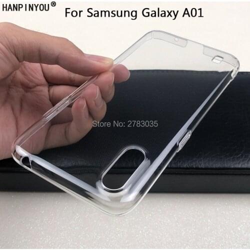 For Samsung Galaxy A01 A015F A015G Glossy Snap Phone Case Crystal Invisible Hard PC Full Cover Clear Camera Protect Back Shell