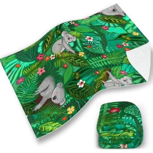 Koala Blankets Bright Green Kids Favorite Cute Cartoon Fluffy Flannel Blanket Cover 130x150cm Single Bed Sheet Winter Light