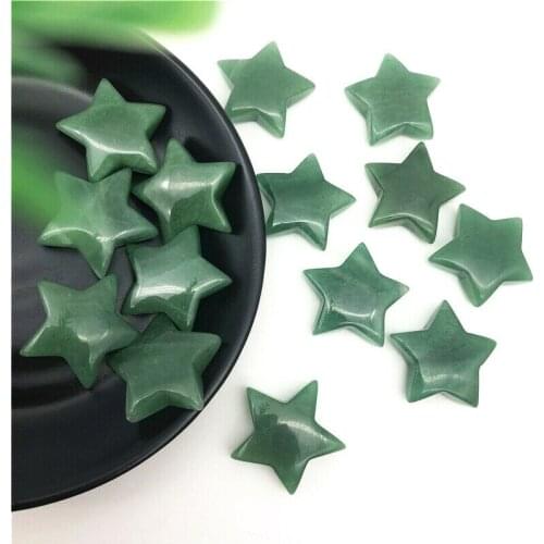 Beautiful Natural Green Aventurine Crystal Stone Star Shaped Healing Polished Gifts Crafts Natural Stones and Crystals 1/2pcs