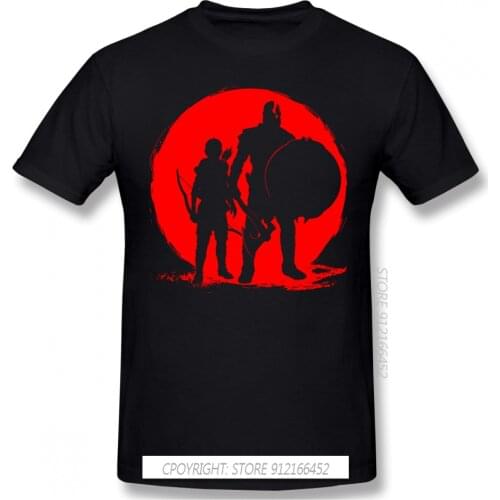 Cool Black TShirt God Of War Greek Mythology Kratos Athenas Blades Game Homme T-Shirts Tee Pure Cotton Oversize Short Sleeve