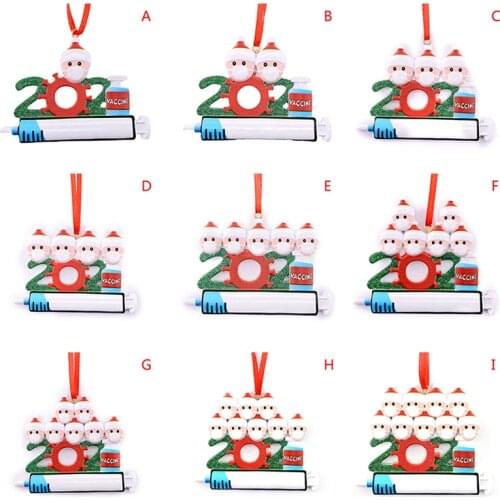 2021 Family DIY Name Doll Mask Santa Claus Christmas Hanging Pendant Ornaments 1PC