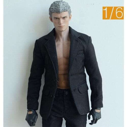Hot Sales 1/6th Fashion Black Suit Tops Without Body Fit For Usual 12inch Doll Figures Collection