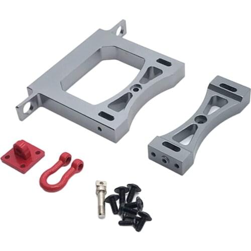 Metal 1/16 RC Rear Bumper +Beam +Trailer Hook for WPL RC Car Model Crawler Buggy