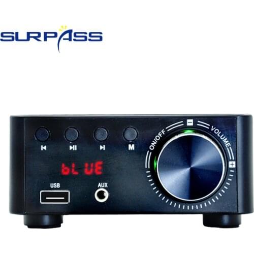 Mini Home Bluetooth 5.0 Power Amplifier Audio 50Wx2 HiFi Stereo 2.1 Channel TPA3116 Class D Digital Amp Bass 24V for Speaker