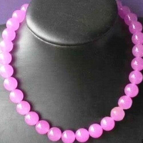 Fashion style 10mm pink chalcedony jades round beads jewelry necklace semi-precious stone weddings party gifts 18inch MY5283