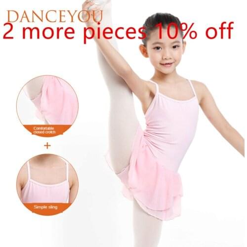 New Coming Camisole Dance Tutu Leotard Goregette Pink Blue Black Child Girl Training Ballet Gym Wear Skirt Blouse Cotton Fabric