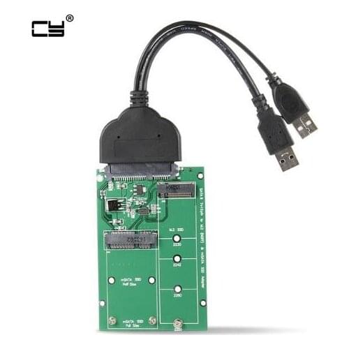 USB 3.0 to SATA 22pin 2.5" Hard Disk to 2 in 1 Combo Mini PCI- E 2 Lane M.2 NGFF & mSATA SSD Adapter Converter