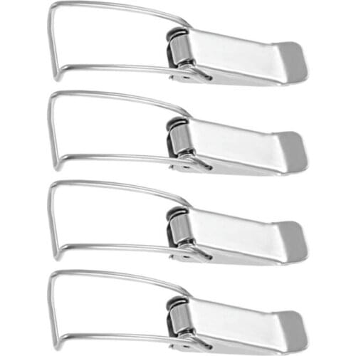 Stainless Steel 201 Spring Loaded Draw Toggle Latch Catches Hasp (86mm / 3.39" Length) Pack of 4