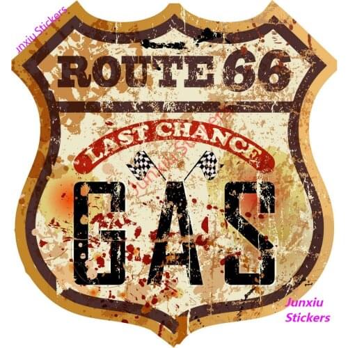 Retro Aufkleber Route 66 Old School Car Sticker Race Retro Vintage Creative Decal for Bumper Truck Window Exterior PVC13x13cm