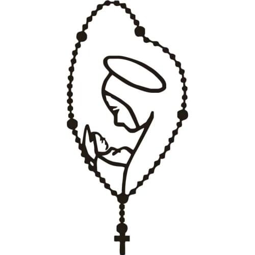 Rosary Saint Mary Fatima Adhesive Car Sticker Automobiles Motorcycles Exterior Accessories Decoration Vinyl Decals,20cm*9cm