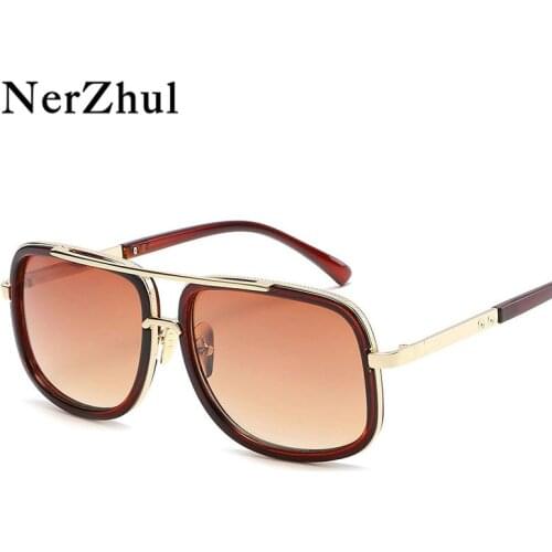 NerZhul Luxury Designer Man Sunglasses Brand Tortoise Brown Ladies Mirror Glasses Men Driving Shades Sun Glasses CAAB05