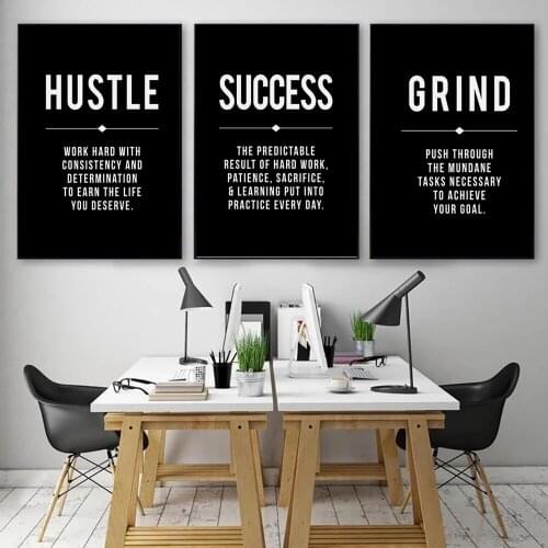 Modern Entrepreneur Motivation Grind Hustle Success Motivational Canvas Painting Poster Print Wall Art Picture Office Home Decor