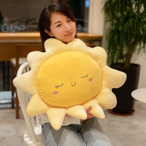 Super Soft Kawaii SUN car cushion Stuffed Pillow Soft Cushion Lovey Smile Cloud Plush Toys For Children Baby Kids Girl Gift