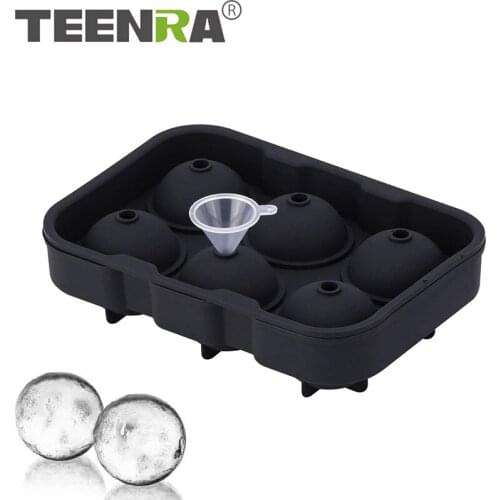 TEENRA Whiskey Ice Ball Maker Silicone Sphere Ice Cube Mold Round Jelly Ball Spheres Ice Cube Tray DIY Kitchen Bar Accessories